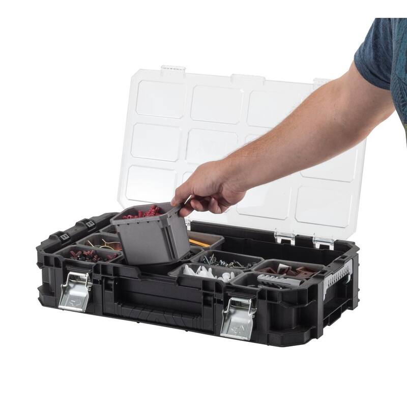 Husky Connect Stackable Portable Heavy Duty Lightweight 10-Compartment Small Tool and Parts Organizer - 236667