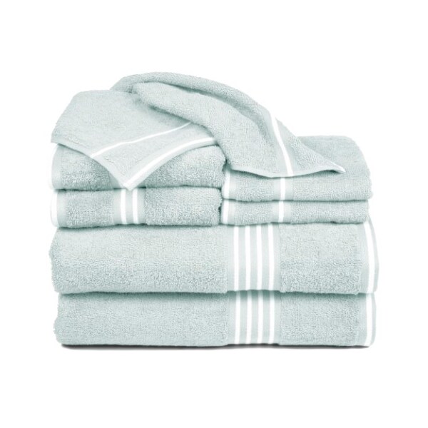 Hastings Home Hastings Home Rio 8 Piece 100 Percent Cotton Towel Set - Seafoam - 534137MUO