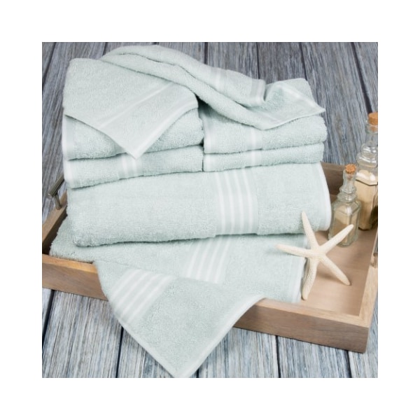 Hastings Home Hastings Home Rio 8 Piece 100 Percent Cotton Towel Set - Seafoam - 534137MUO