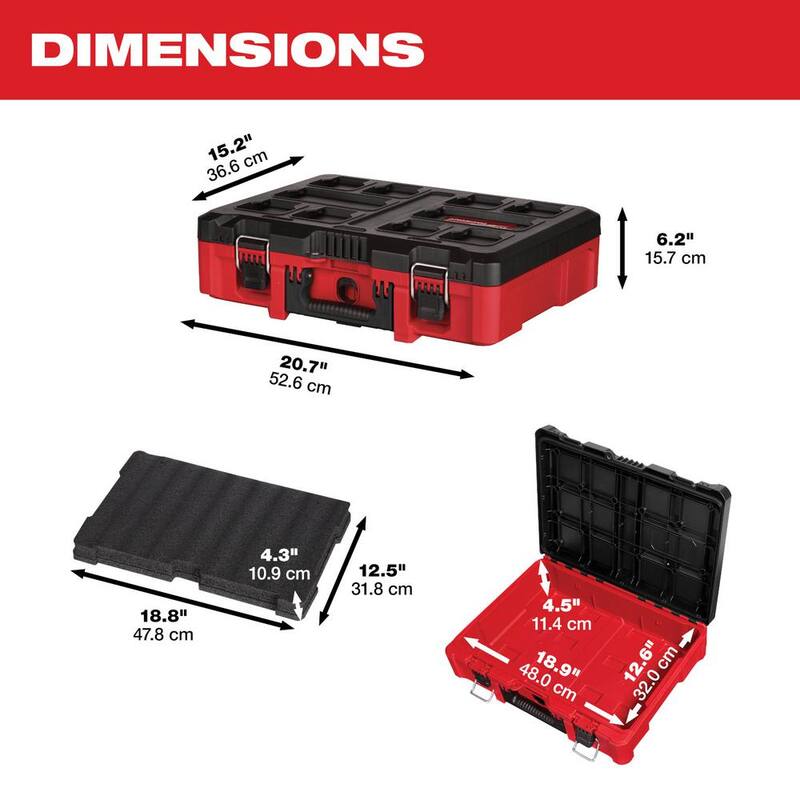 Milwaukee PACKOUT 16 in. Portable Modular Tool-Box Case with Customizable Insert - 48-22-8450