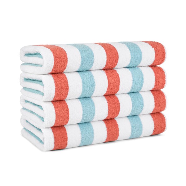 Monarch Brands Cabo Cabana Towels, Orange/Blue, 24PK - CABOCABANA-OR/BL-CS
