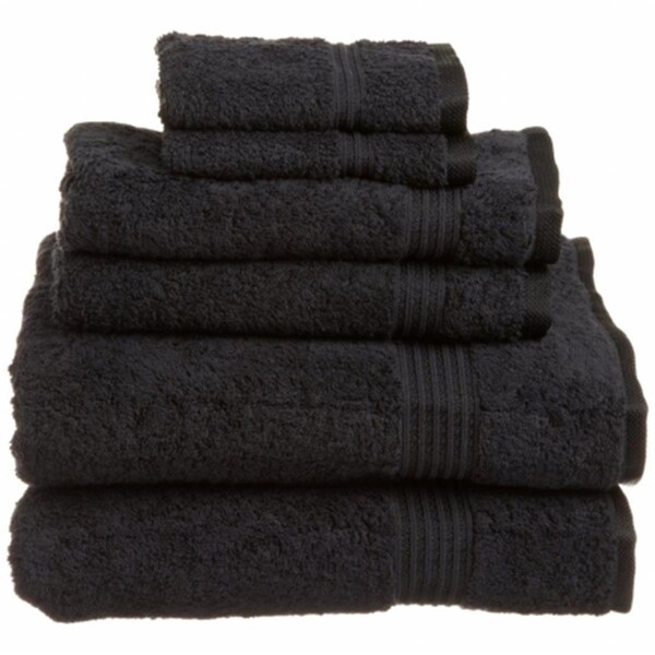 Superior Superior Egyptian Cotton 6-Piece Towel Set  Black - NS 6 PC SET BK