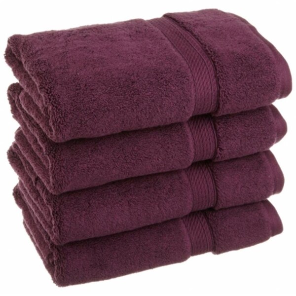 Superior 900GSM Egyptian Cotton 4-Piece Hand Towel Set Plum - 900GSM HAND PL