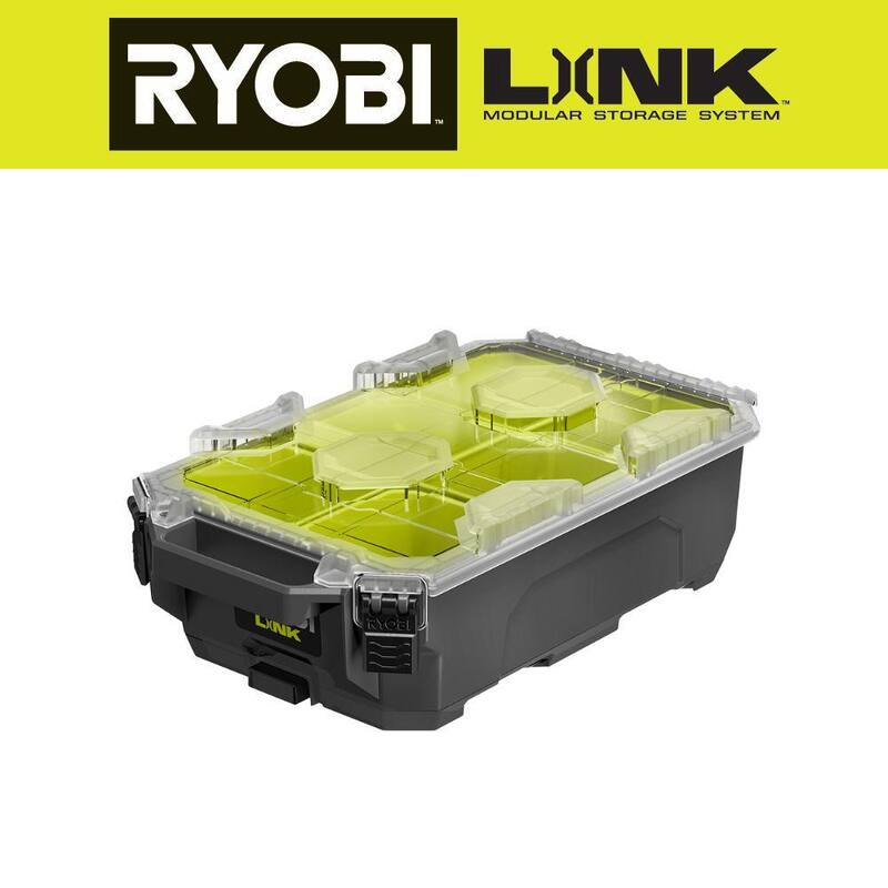 RYOBI LINK Compact 6-Compartment Modular Small Parts Organizer Tool Box - STM304
