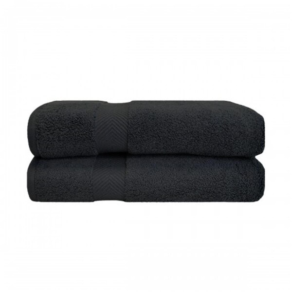 Superior Superior ZT BTOWEL BK Zero Twist Cotton Bath Towel Set - Black; 2 Pieces - ZT BTOWEL BK