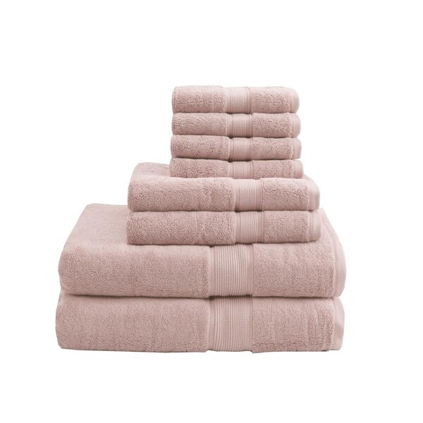 Madison Park Cotton Towel Set - Blush, 8-Piece Set - MPS73-321