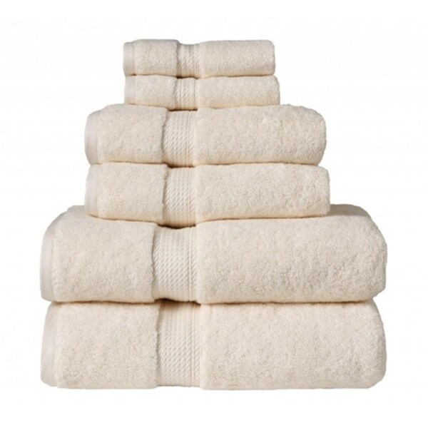 Superior 900GSM Egyptian Cotton 6-Piece Towel Set  Cream - 900GSM 6 PC SET CR