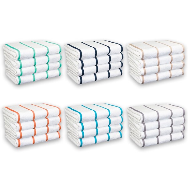 Monarch Brands Las Rayas Towels, 30in x 60in, Assorted, 24PK - BT-HS3060-15ASST-CS
