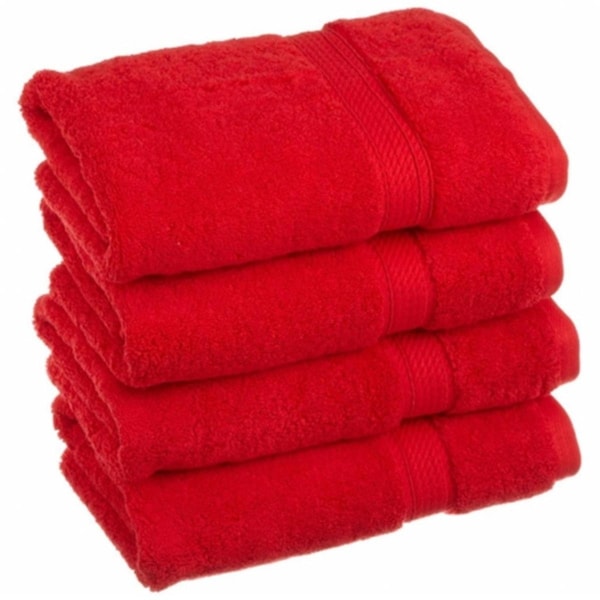 Superior 900GSM Egyptian Cotton 4-Piece Hand Towel Set  Red - 900GSM HAND RD