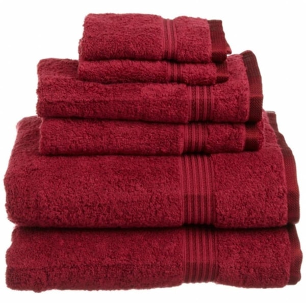 Superior Superior Egyptian Cotton 6-Piece Towel Set  Burgundy - NS 6 PC SET BG
