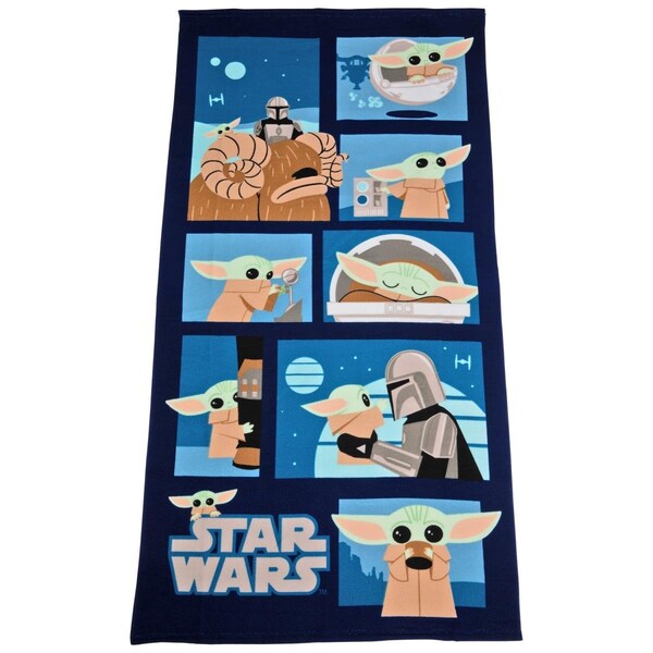 Templeton 27 x 54 in.  The Mandalorian & The Child Grogu Beach Towel, Blue - TE3598893