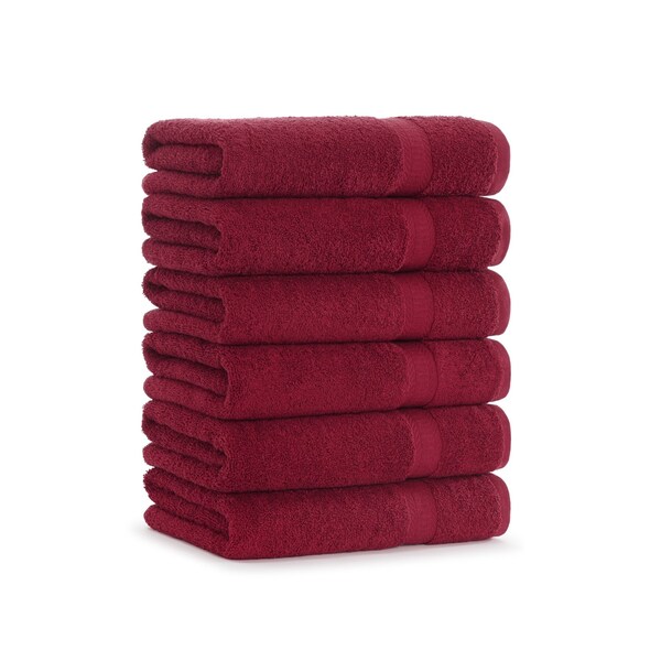 Monarch Brands True Color Bath Towels , Burgundy, 6PK - P-BATH-BD-6