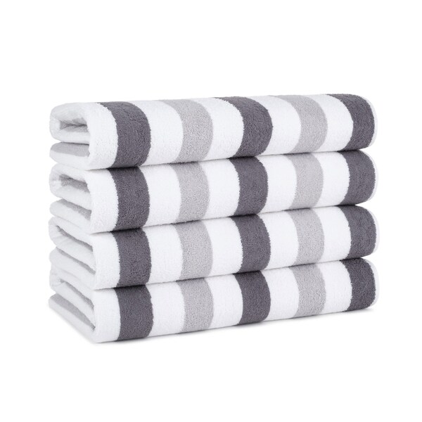 Monarch Brands Cabo Cabana Towels, Black/Grey, 24PK - CABOCABANA-BK/GY-CS