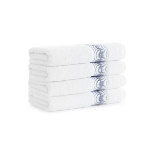 Monarch Brands Turkish Hand Towels, 18in x 32in, Striped , Crystal, 4PK - PNP-HT-STT-1832-5-4-CYT