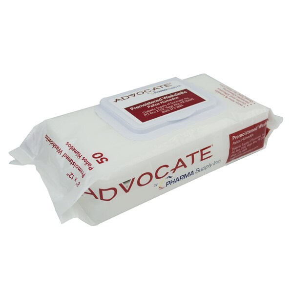 Advocate Pre-Moistened Washcloths 8" x 12" 50/pk 12pks/cs - 647