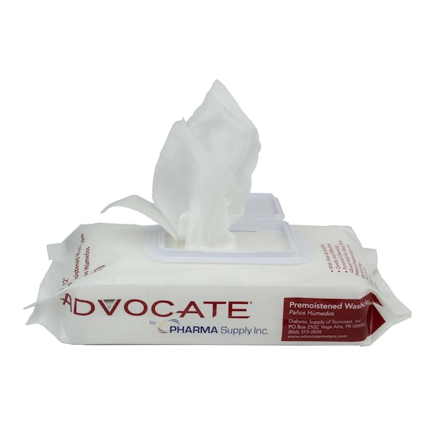 Advocate Pre-Moistened Washcloths 8" x 12" 50/pk 12pks/cs - 647