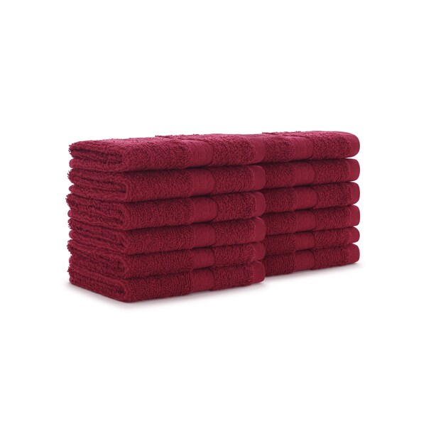 Monarch Brands True Color Wash Cloths , Bugundy, 12PK - P-WASH-BURGUNDY