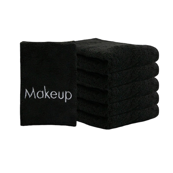 Monarch Brands Makeup Coral Fleece Towels - Black, 6PK - PNP-MU-BLACK