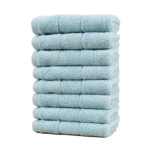 Aston & Arden Turkish SOLID Teal Washcloths , 8PK - WC-TS-1313-1.75-SBL