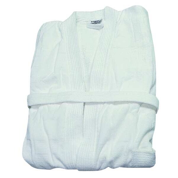 R & R Textile Bathrobe, Belted, Cotton, White, PK12 - X70200
