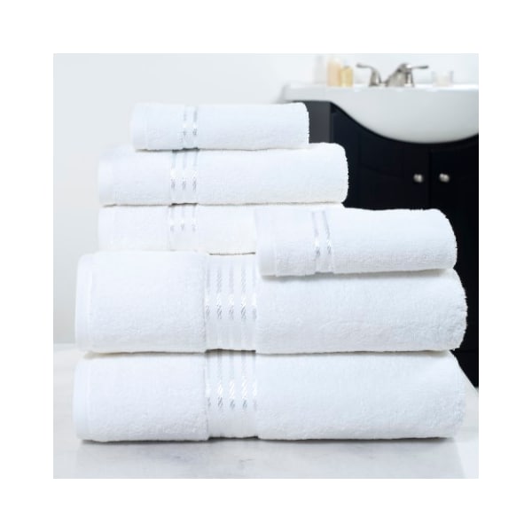 Hastings Home Hastings Home 100 Percent Cotton Hotel 6 Piece Towel Set - White - 610932ZFE