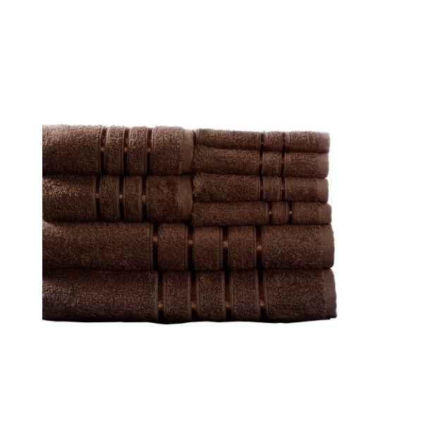 Hastings Home Hastings Home 8 Piece 100 Percent Cotton Plush Bath Towel Set Choc - 181608FEE