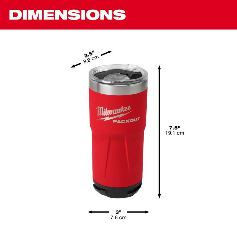 Milwaukee PACKOUT Red 20 oz. Tumbler - 48-22-8392R