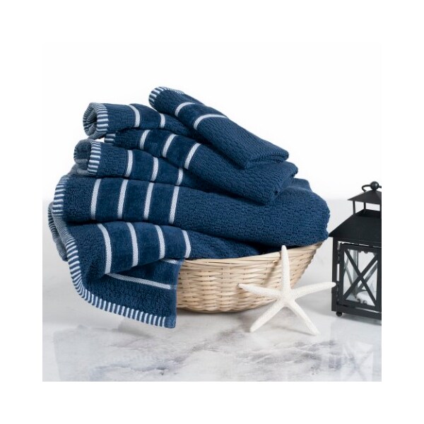 Hastings Home 6-piece 100-percent Cotton Towel Set with 2 Bath Towels, 2 Hand Towels and 2 Washcloths (Navy) - 687553DWF