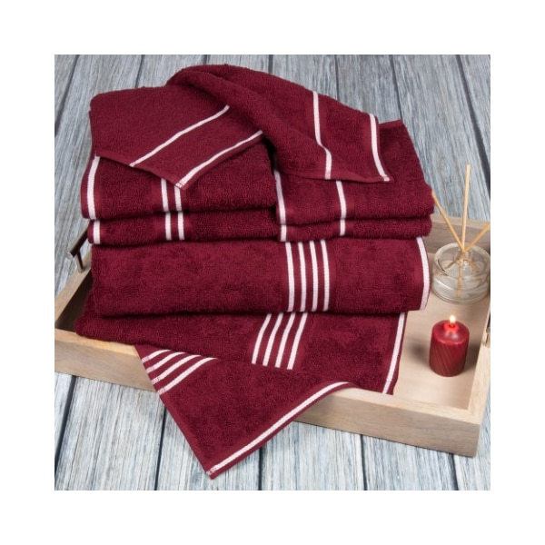 Hastings Home Hastings Home Rio 8 Piece 100 Percent Cotton Towel Set - Burgundy - 974728JXF