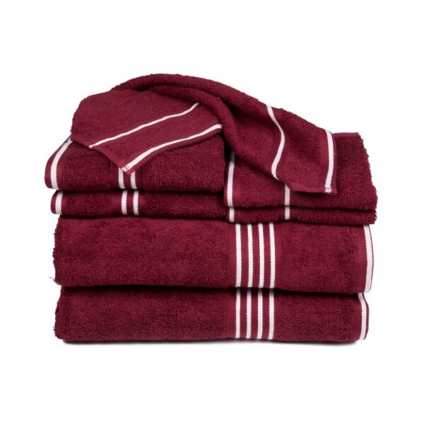 Hastings Home Hastings Home Rio 8 Piece 100 Percent Cotton Towel Set - Burgundy - 974728JXF