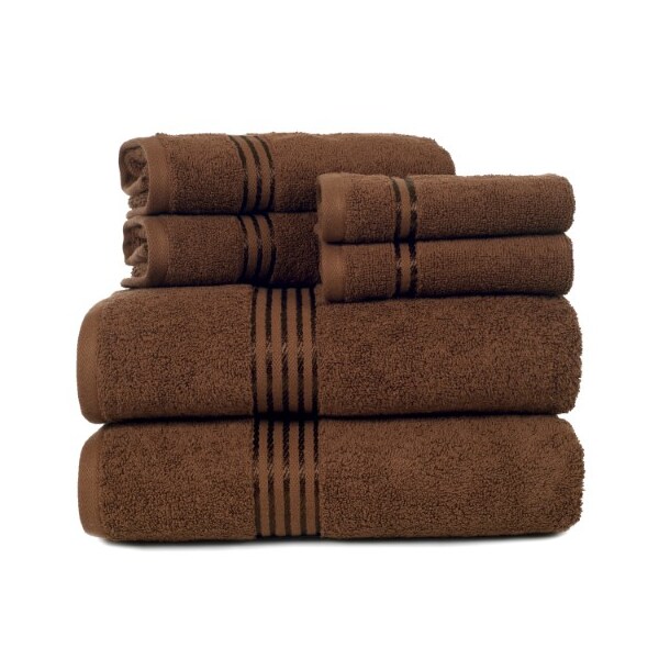 Hastings Home Hastings Home 100 Percent Cotton Hotel 6 Piece Towel Set - Chocolate - 100059FIL