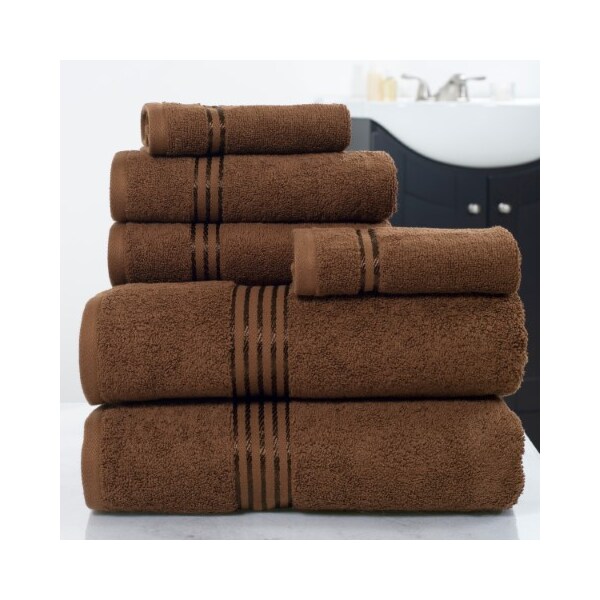 Hastings Home Hastings Home 100 Percent Cotton Hotel 6 Piece Towel Set - Chocolate - 100059FIL