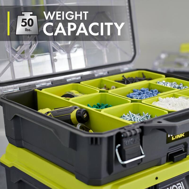 RYOBI LINK 10-Compartment Modular Small Parts Organizer Tool Box - STM303
