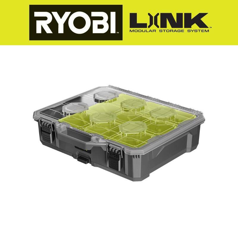 RYOBI LINK 10-Compartment Modular Small Parts Organizer Tool Box - STM303