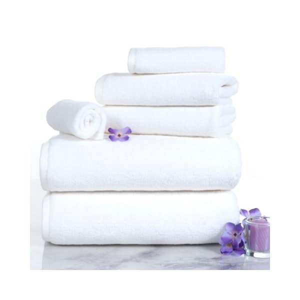 Hastings Home 6-piece 100-percent Cotton Towel Set with 2 Bath Towels, 2 Hand Towels and 2 Washcloths (White) - 821823NLC