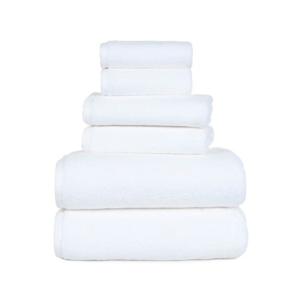 Hastings Home 6-piece 100-percent Cotton Towel Set with 2 Bath Towels, 2 Hand Towels and 2 Washcloths (White) - 821823NLC