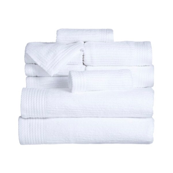 Hastings Home Hastings Home Ribbed 100 Percent Cotton 10 Piece Towel Set - White - 242788TRO