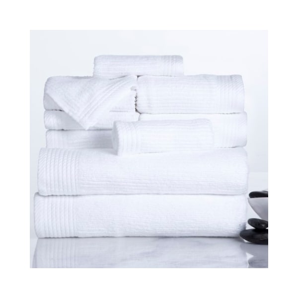 Hastings Home Hastings Home Ribbed 100 Percent Cotton 10 Piece Towel Set - White - 242788TRO