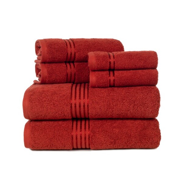 Hastings Home Hastings Home 100 Percent Cotton Hotel 6 Piece Towel Set - Burgundy - 817347ZNW