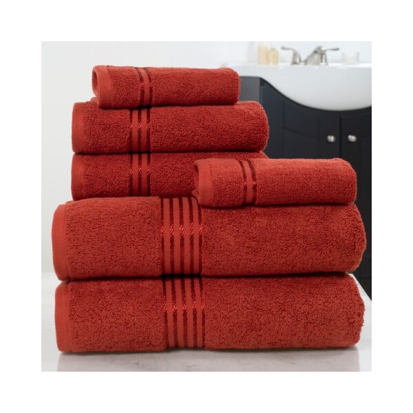 Hastings Home Hastings Home 100 Percent Cotton Hotel 6 Piece Towel Set - Burgundy - 817347ZNW