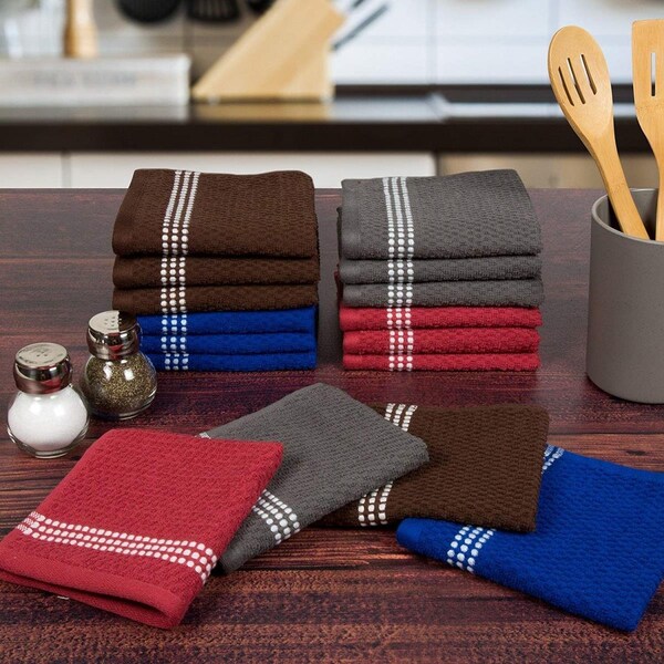 Bedford Home 100 Percent Combed Cotton Dish Cloths Pack, 16PK - 69A-71530