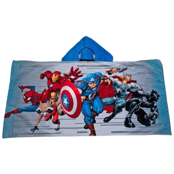 Kd Cuna 22 x 51 in. Marvel Avengers Arrive Hooded Poncho Towel - KD3064682