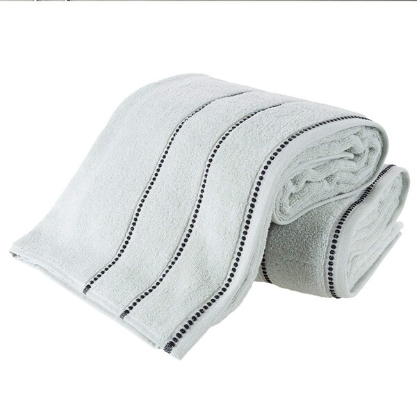 Bedford Home Luxury Cotton Towel Set Seafoam & Black - 2 Piece - 67A-82702