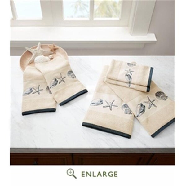 Madison Park Madison Park MP73-4967 Bayside Embroidered Cotton Jacquard Towel Set; Blue - 6 Piece - MP73-4967