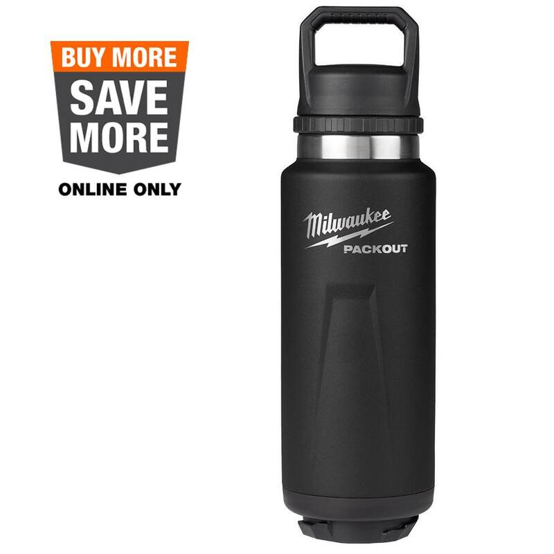 Milwaukee PACKOUT Black 36 oz. Insulated Bottle W/Chug Lid - 48-22-8397B