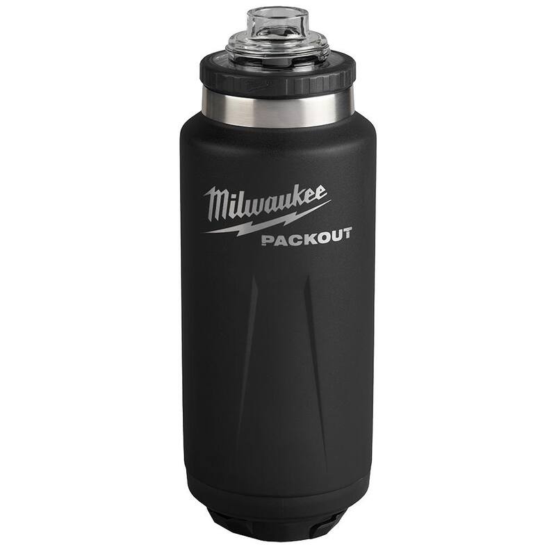 Milwaukee PACKOUT Black 36 oz. Insulated Bottle W/Chug Lid - 48-22-8397B