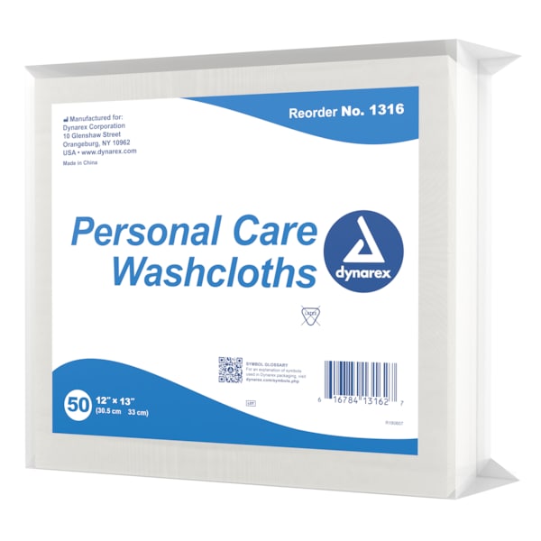 Dynarex Personal Care Washcloths 12" x 13" - 1316