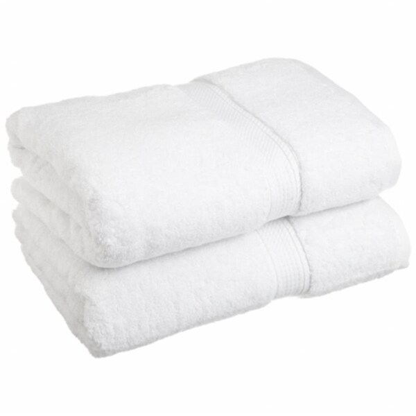 Superior 900GSM Egyptian Cotton 2-Piece Bath Towel Set  White - 900GSM BATH WH