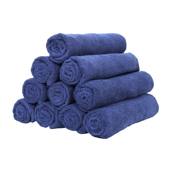Monarch Brands Microfiber Hand Towels, 16in x 27in - Navy, 12PK - PNP915105N