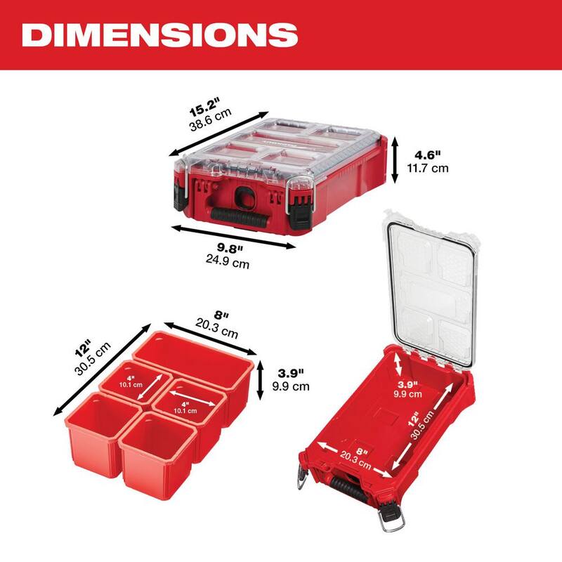 Milwaukee PACKOUT 5-Compartment Small Parts Organizer (2-Pack) - 48-22-8435X2